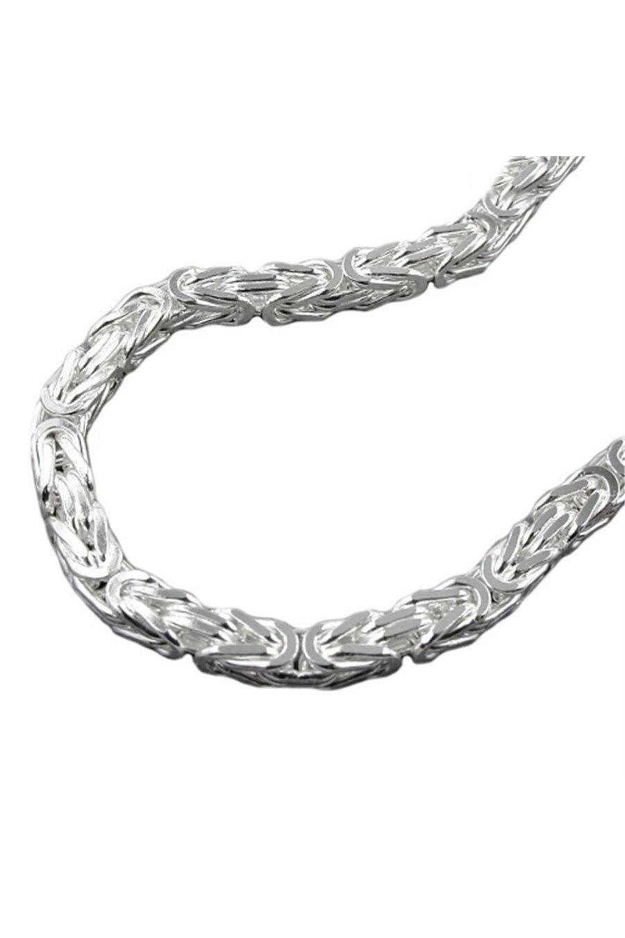 Bracelet 5mm Square Byzantine Chain Shiny Silver 925 21cm - GL137002-21