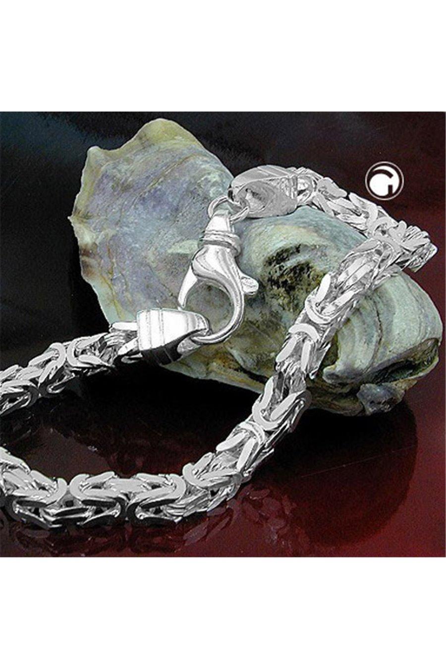 Bracelet 5mm Square Byzantine Chain Shiny Silver 925 21cm - GL137002-21