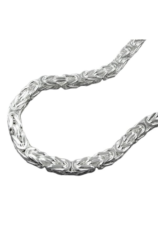 Bracelet 4mm Square Byzantine Chain Shiny Silver 925 21cm - GL137001-21