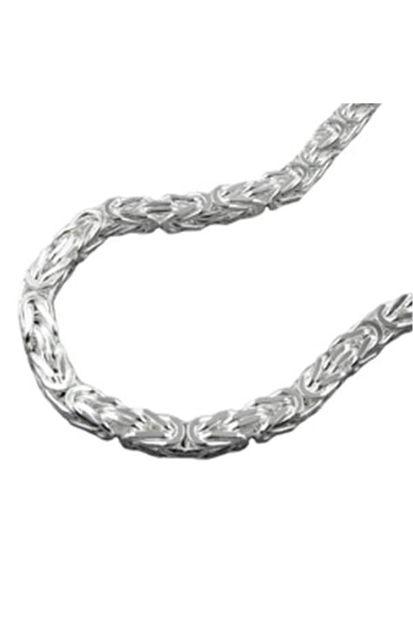 Bracelet 4mm Square Byzantine Chain Shiny Silver 925 21cm - GL137001-21