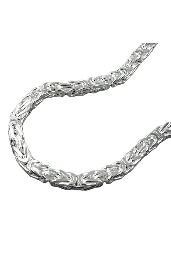 Bracelet 4mm Square Byzantine Chain Shiny Silver 925 21cm - GL137001-21