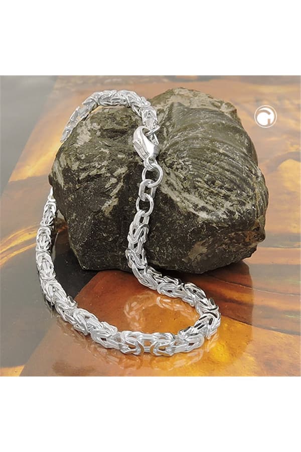 Bracelet 3mm Square Byzantine Chain Shiny Silver 925 19cm - GL137000-19