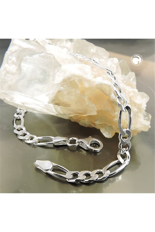 Bracelet 4.8mm Figaro Chain Flat Silver 925 19cm - GL110012-19