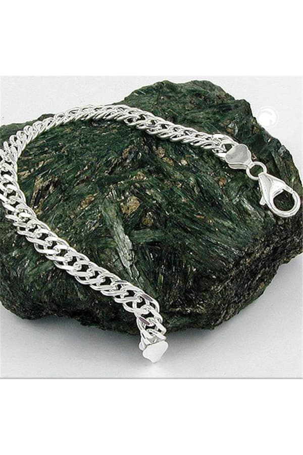 Bracelet 6mm Double Curb Chain Silver 925 21cm - GL103000-21