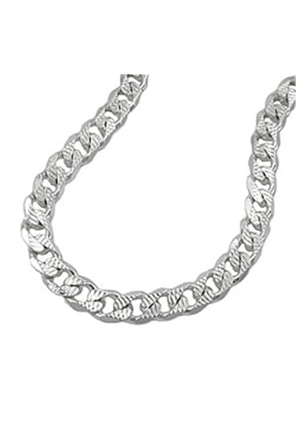 Bracelet 5.6mm Flat Curb Chain With Pattern Silver 925 21cm - GL101039-21