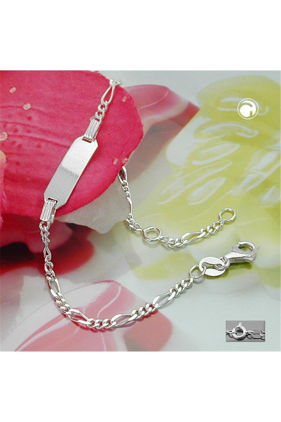 Id Bracelet For Children 2.2mm Figaro Chain Engraving Plate 21x5mm Silver 925 16cm - GL135002-16