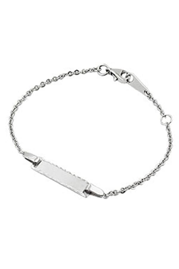 Id Bracelet 2.1mm Anchor With Plate Matt Diamond Cut Rhodium Plated Silver 925 - GL111031-15