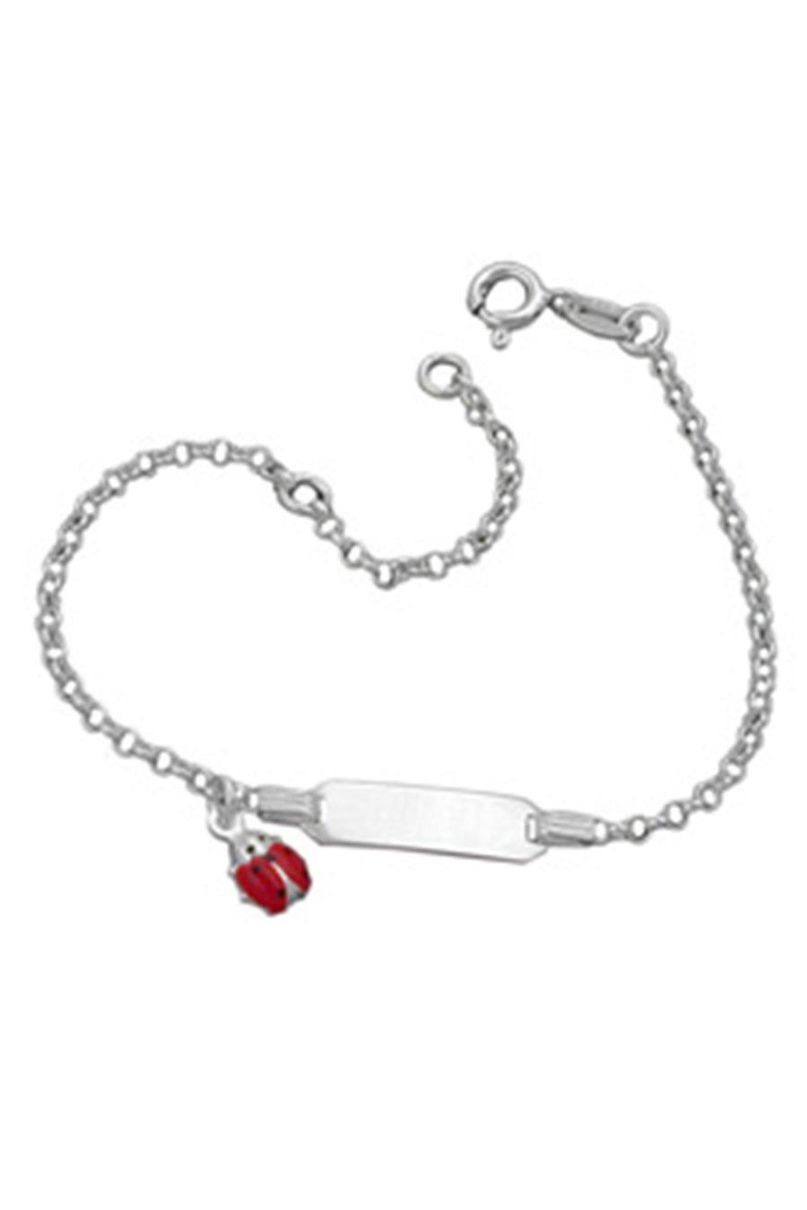 Id Bracelet For Children Anchor Chain Engraving Plate 19x5,8mm Ladybird Silver 925 18cm - GL111021-18