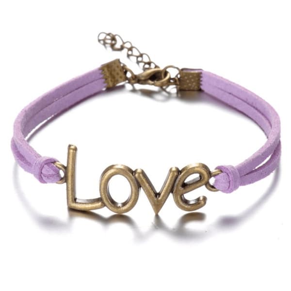 Armband med text "Love" i metall - Flera färger