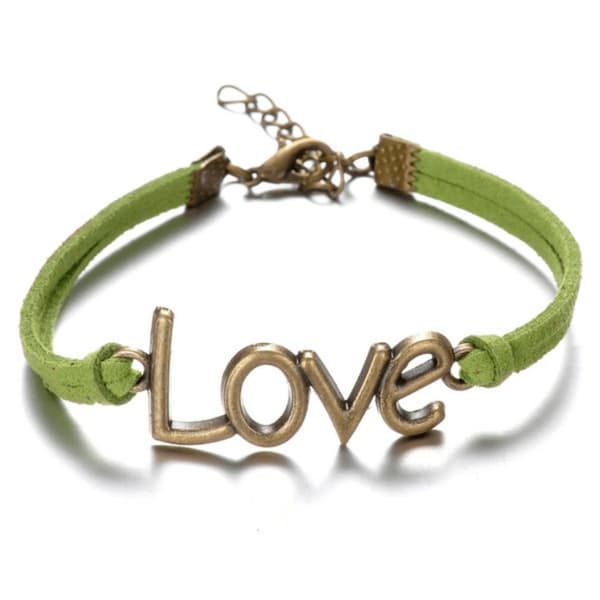 Armband med text "Love" i metall - Flera färger