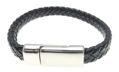 Läder armband 21cm Magnet Unisex