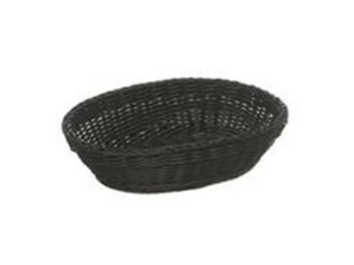 Brødkurv 25x19x6.5 cm Oval Kraftig flet PP Sort,45 stk/krt