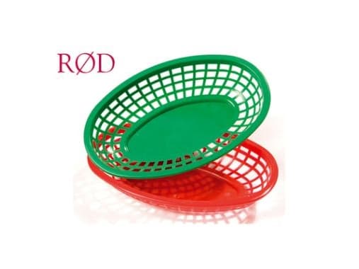 Kurv 25 cm Oval Polypropylen Rød,12 Stk/pk