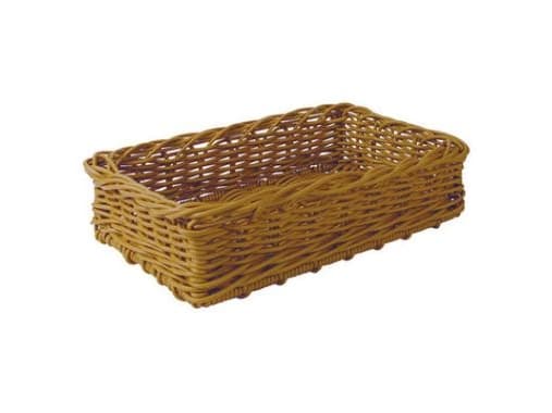 Brødkurv rekt. 40x25x10 cm. PE plastflet brun,1 Stk