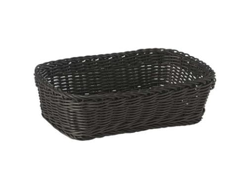 Brødkurv 31x21x9 cm Rektangulær Kraftig flet PP Sort,48 stk/krt