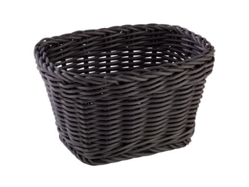 Brødkurv 17x11x9 cm Rektangulær Kraftig flet PP Sort,1 stk