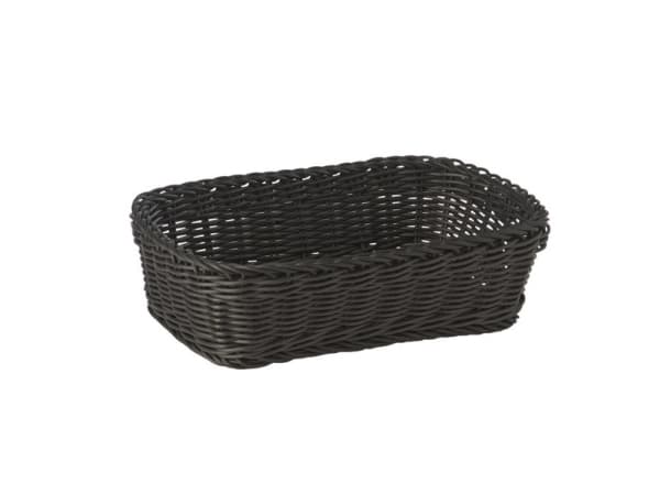 Brødkurv 26.5x19xH7 cm Rektangulær Kraftig flet PP Sort,1 stk