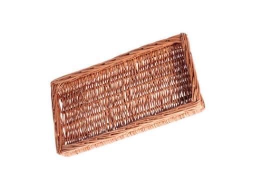 Brødkurv 45x25x5 cm Rektangulær Håndlavet flet Brun,1 Stk