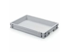 Plastkasse 75 ltr 60x40x7.5 cm HDPE Lysgrå,1 stk