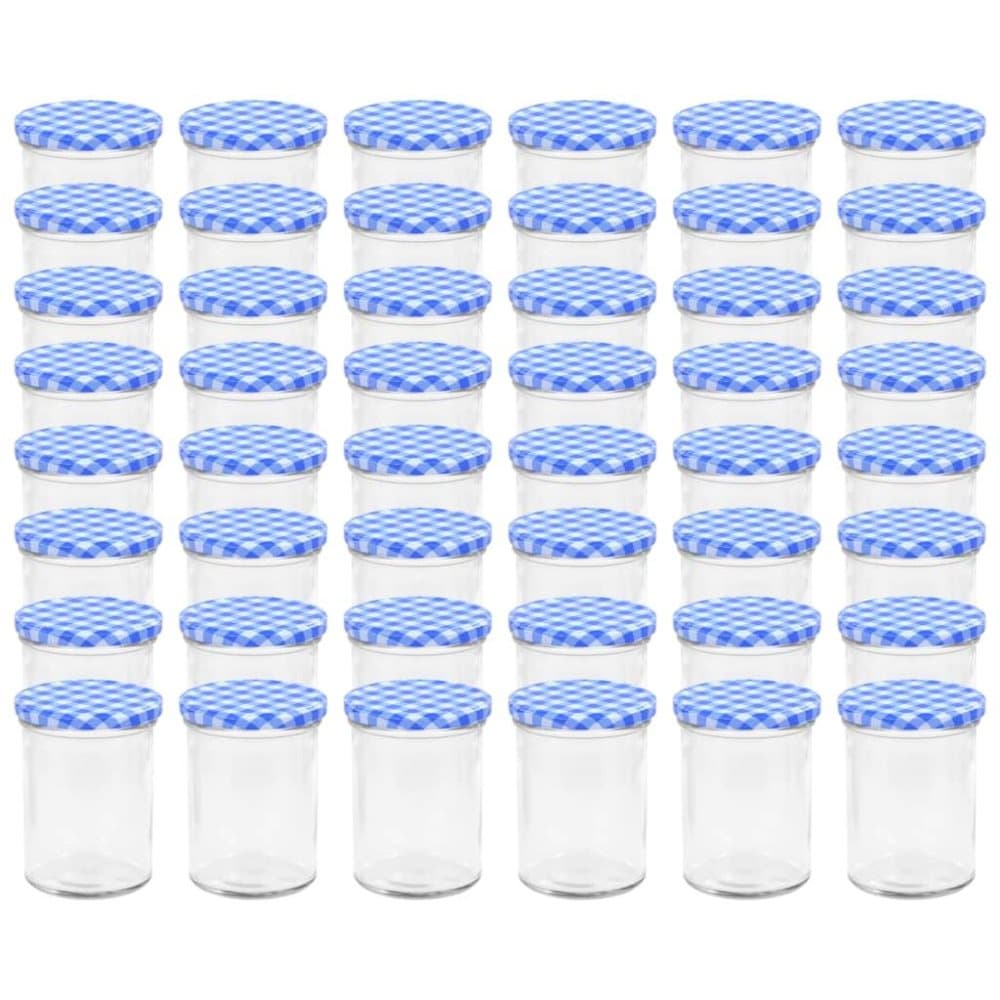 vidaXL Lasiset hillopurkit valkosinisillä kansilla 48 kpl 400 ml