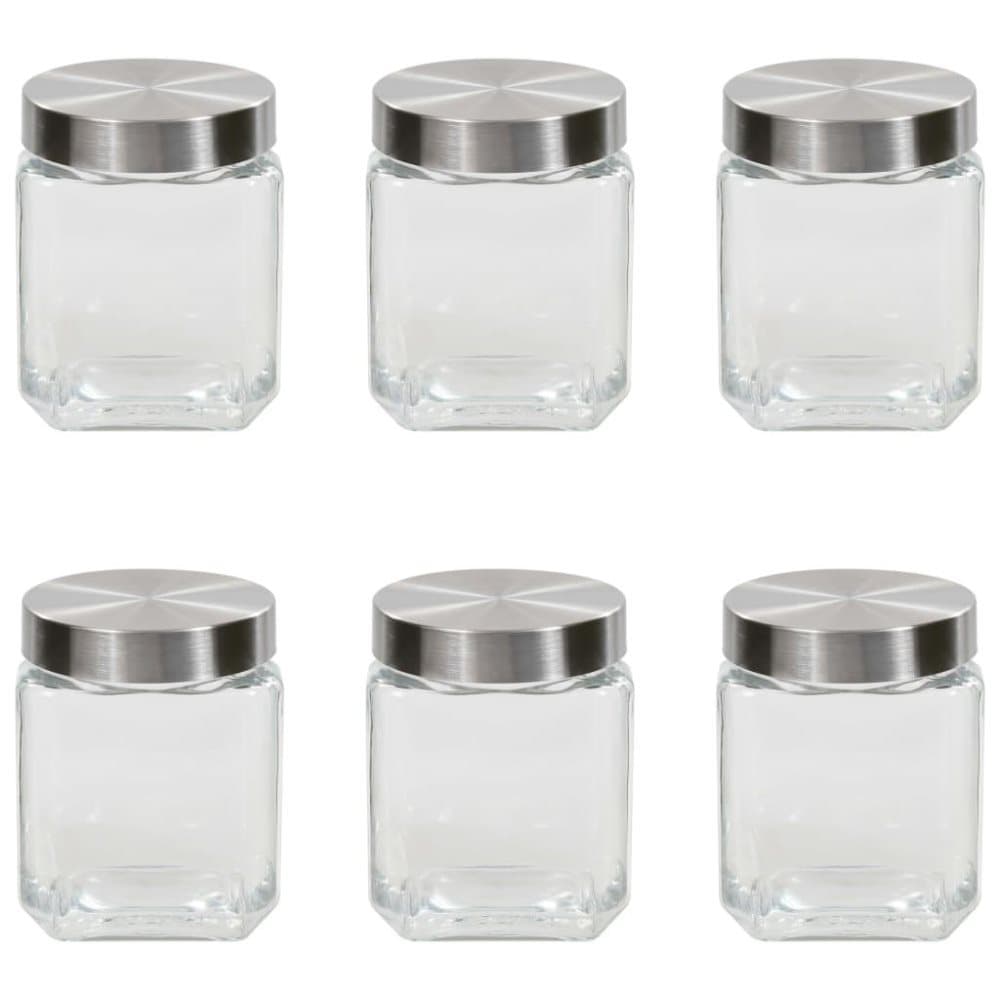 vidaXL Säilytyspurkit hopeisella kannella 6 kpl 1200 ml