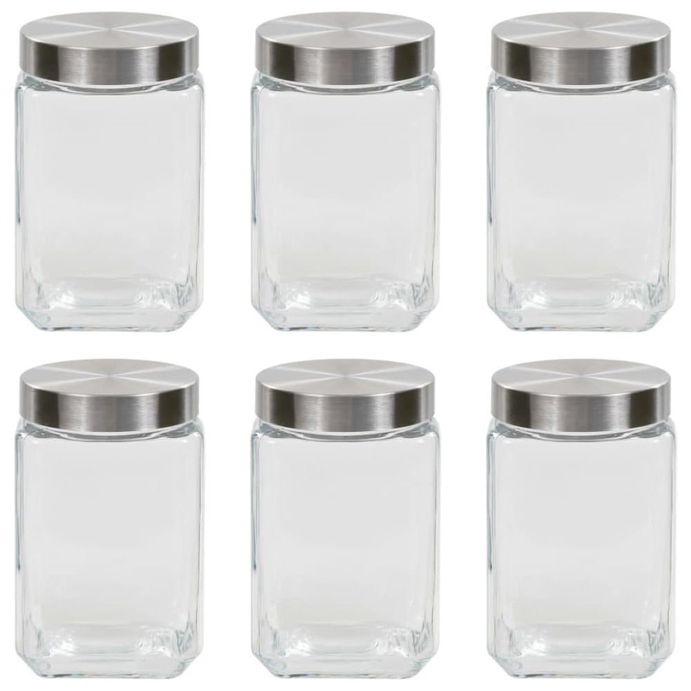 vidaXL opbevaringsglas med sølvfarvet låg 6 stk 1700 ml