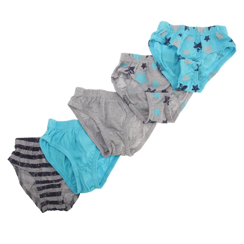 Childrens/Boys Football/Star Design Cotton Briefs (Pack Of 5)
