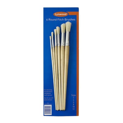 Lynwood Round Fitch Paint Brushes (Pack Of 6)