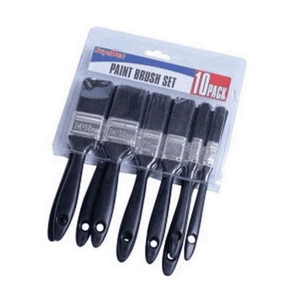 SupaDec Polyester Brush Set (10 Pack) Black One Size