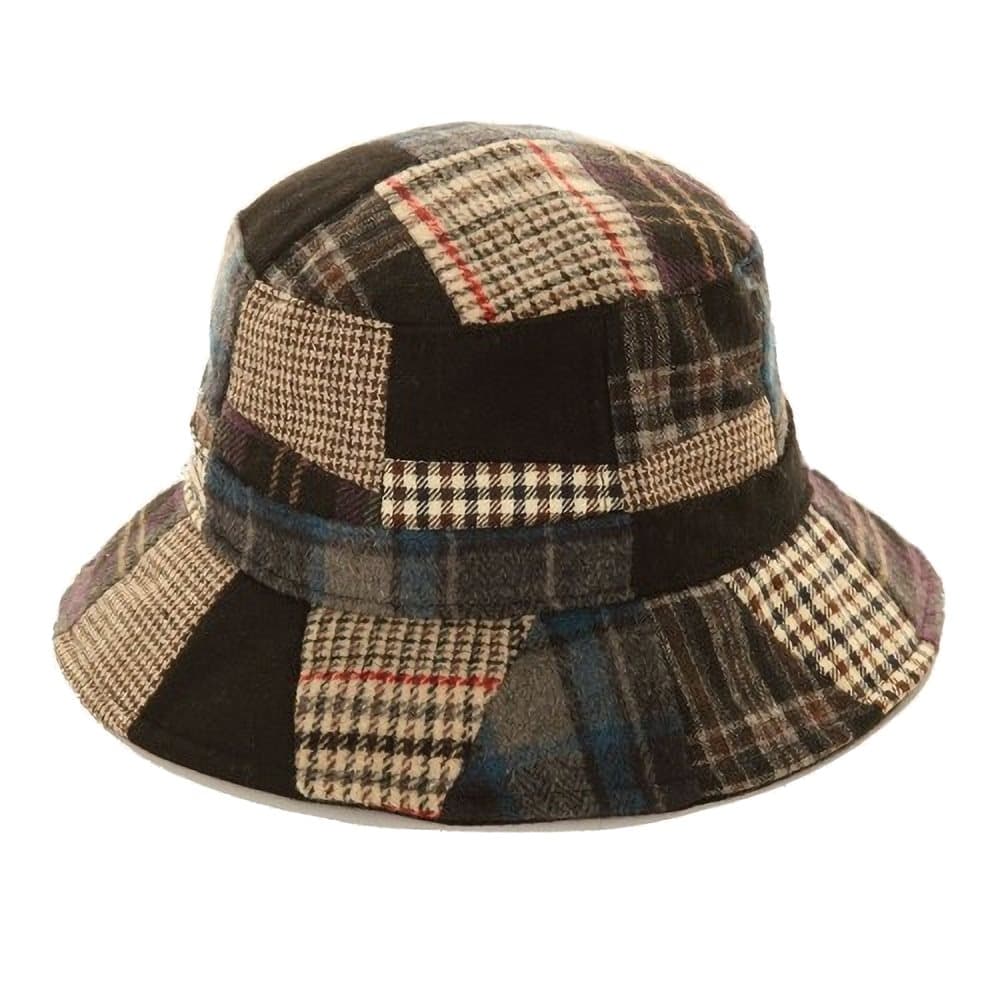 Adults Unisex Patchwork Wool Blend Bucket Hat