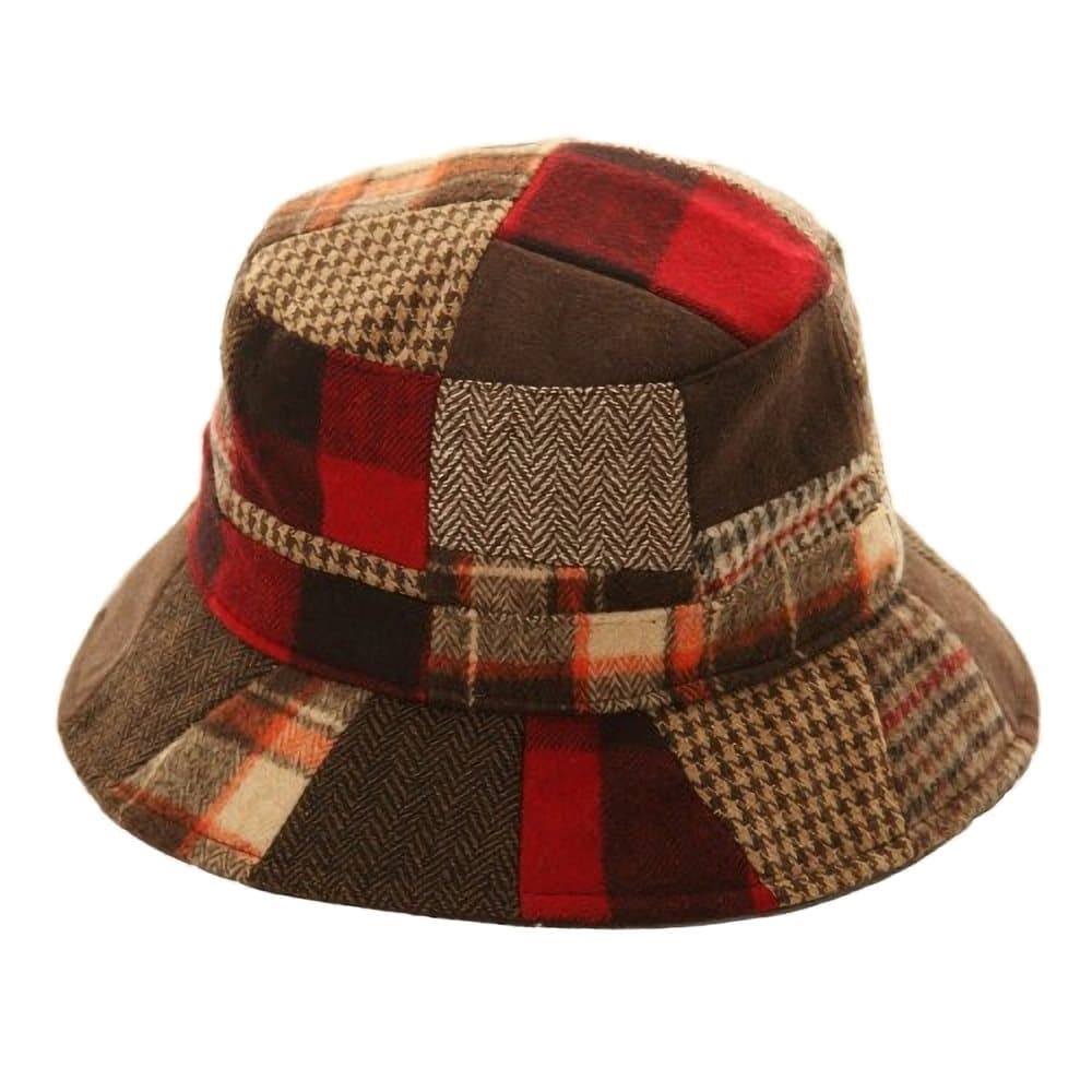 Adults Unisex Patchwork Wool Blend Bucket Hat