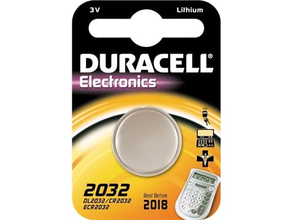 Duracell 2032, Engangsbatteri, CR2032, Lithium, 3 V, 2 stykker, Sølv
