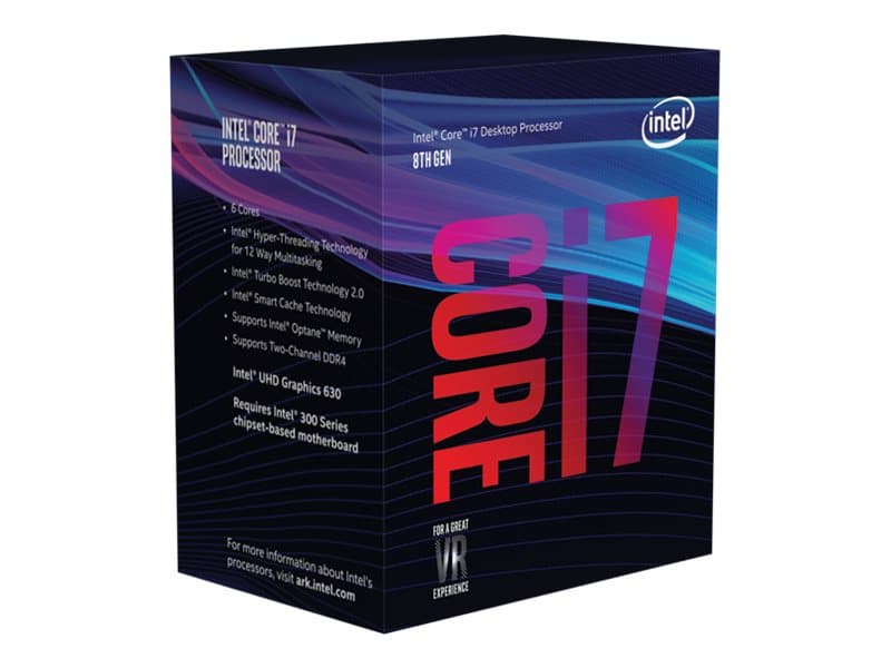 Intel Core i7 8700 - 3.2 GHz - med 6 kärnor - 12 trådar - 12 MB cache - LGA1151 Socket - Box