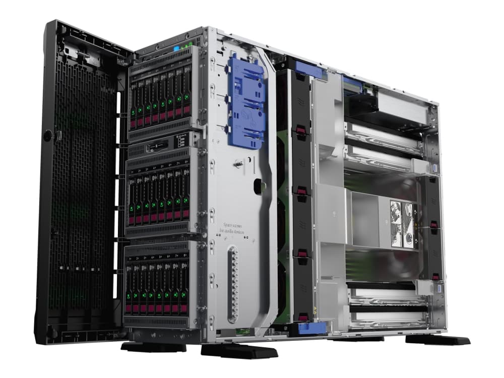 HPE ProLiant ML350 Gen10 Base - Server - tower - 4U - toveis - 1 x Xeon Silver 4210R / 2.4 GHz - RAM 16 GB - SAS - hot-swap 2.5" brønn(er) - uten HDD