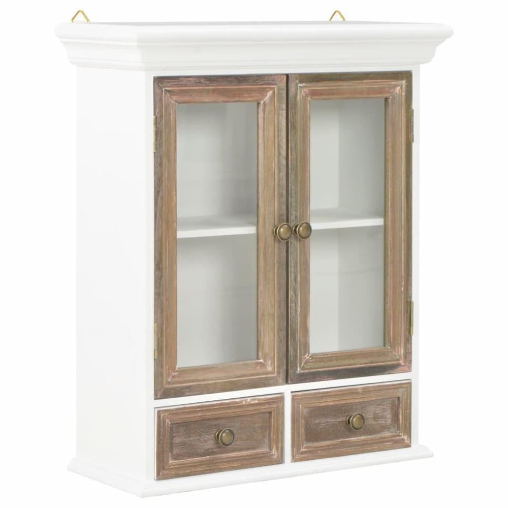vidaXL vægskab 49 x 22 x 59 cm massivt træ hvid
