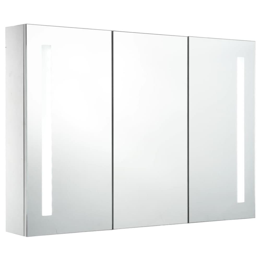 vidaXL badeværelsesskab med spejl LED 89 x 14 x 62 cm