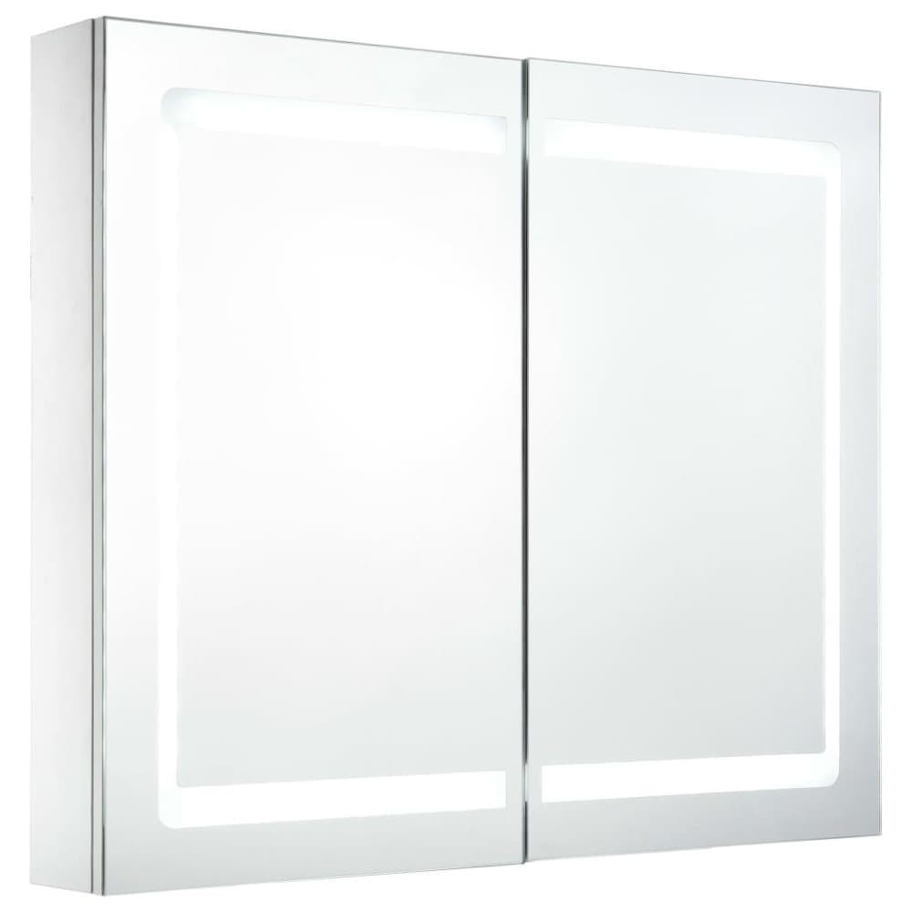 vidaXL badeværelsesskab med spejl LED 80 x 12 2 x 68 cm