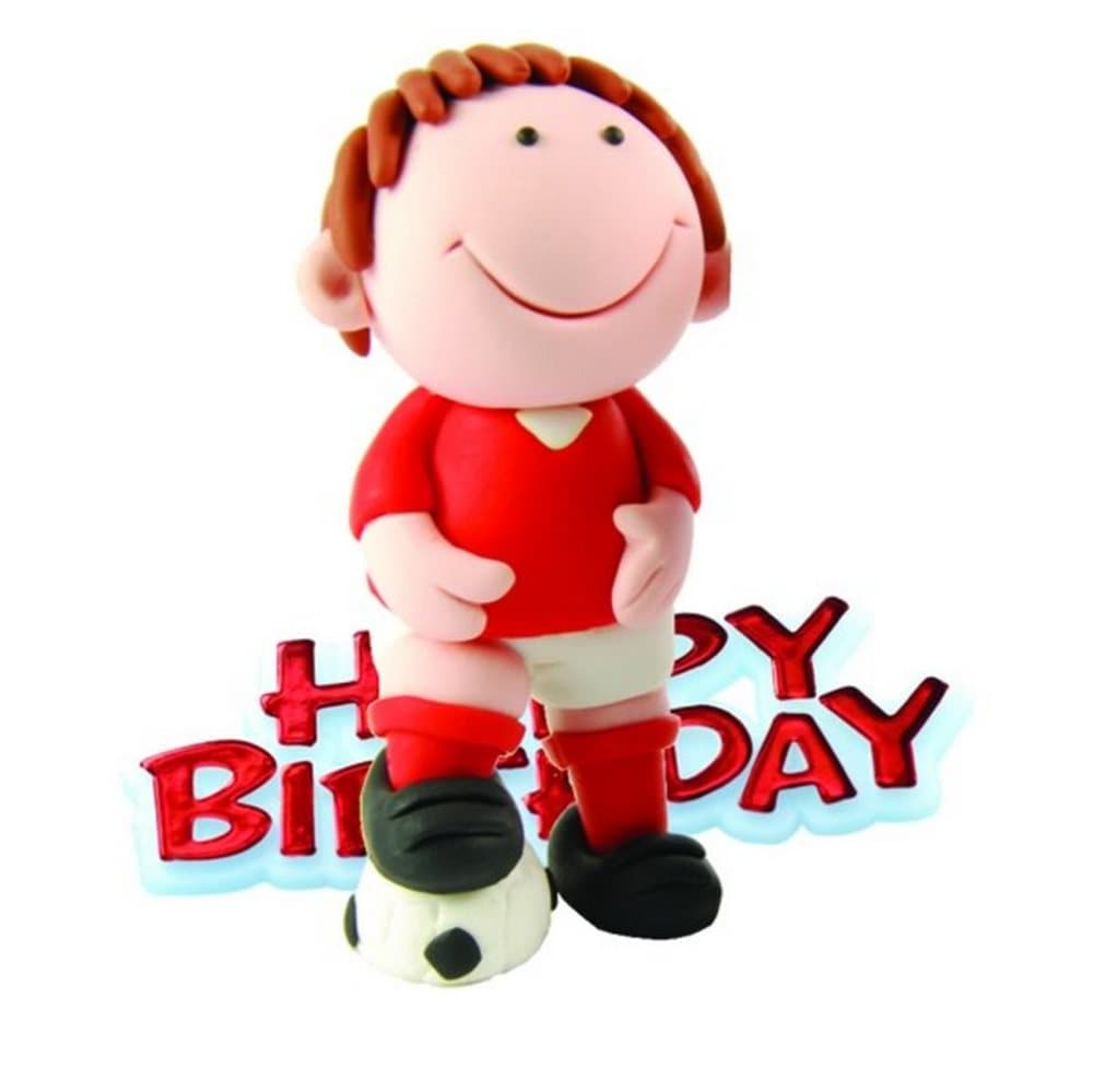 Creative Football Player Design Birthday Party Cake Topper