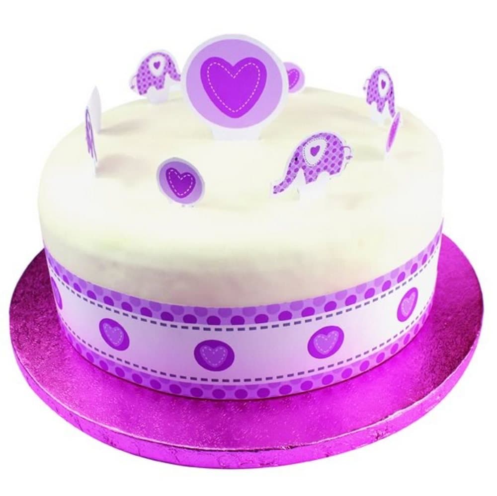 Creative Elephant Design Birthday Party Cake Toppers With Stickers