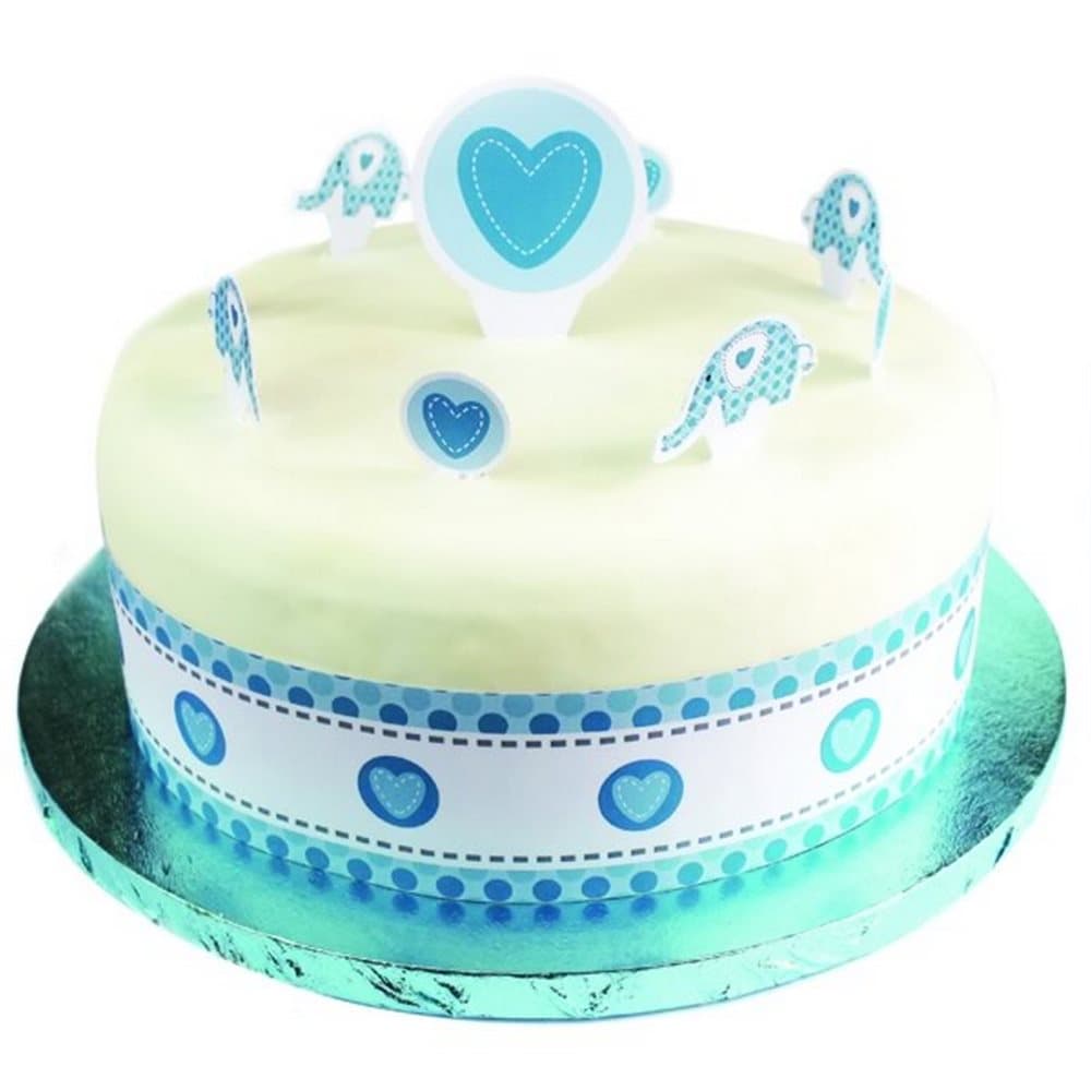 Creative Elephant Design Birthday Party Cake Toppers With Stickers