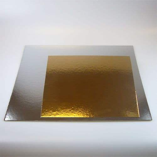 FunCakes Cake Cards silver/gold SQUARE 20 cm, pk/3