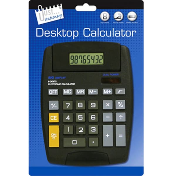 Just Stationery Pop Up Display Desk Calculator Black One Size
