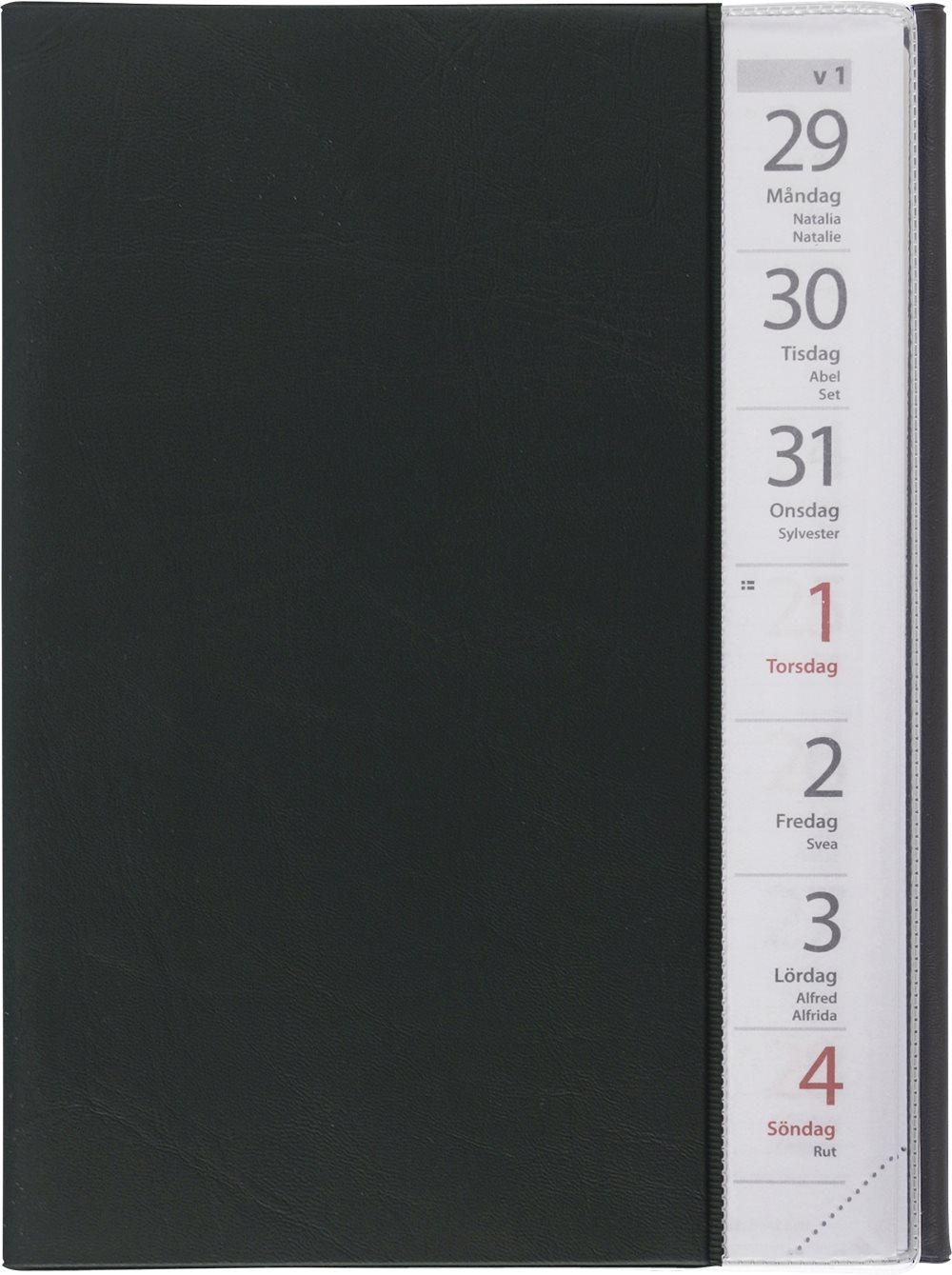 Kalender 2021 Stor Veckokalender A5 Svart Plast Burde