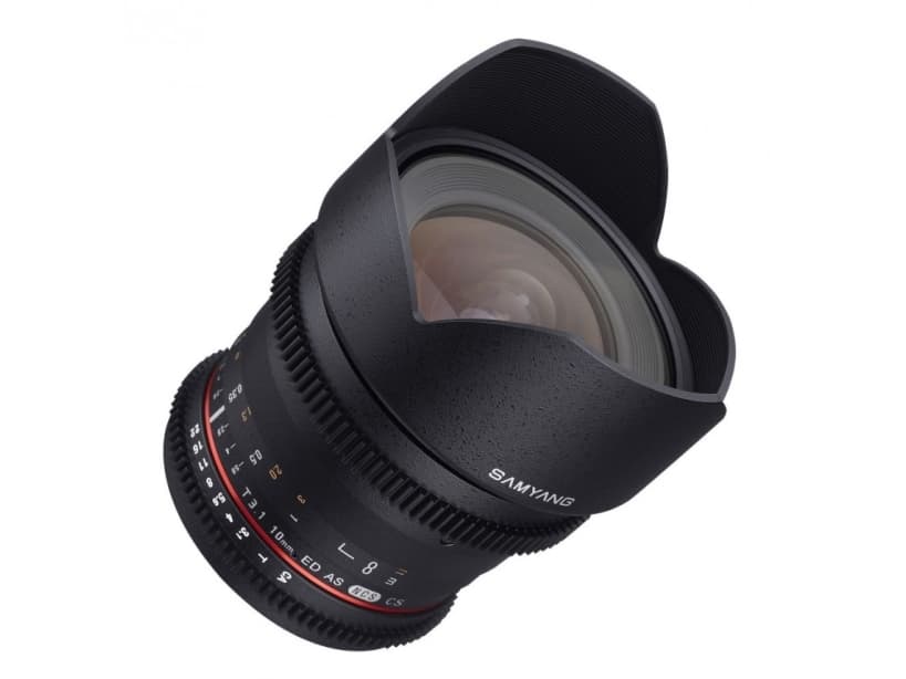Samyang 10mm T3.1 ED AS NCS CS VDSLR, SLR, 14/10, Ultrabredt, 0,25 m, Nikon F, Manuell