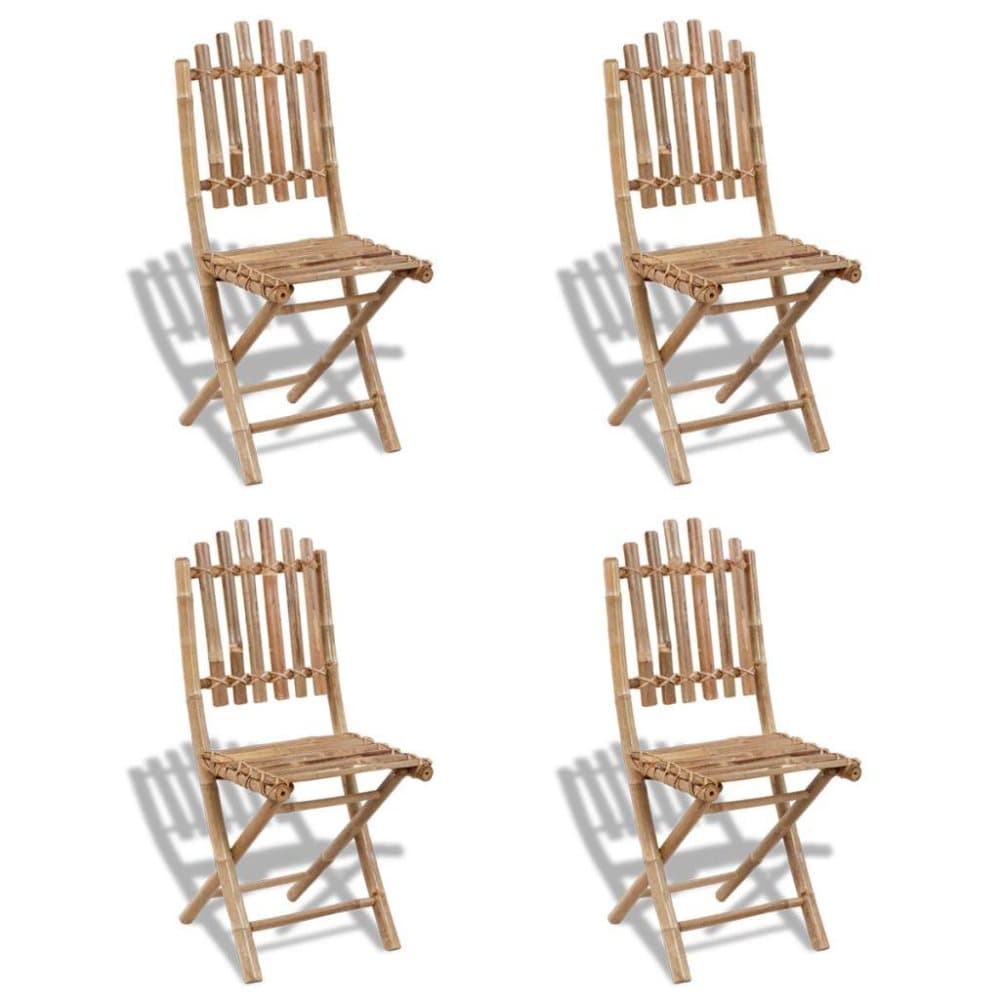 vidaXL foldbare havestole bambus 4 stk.