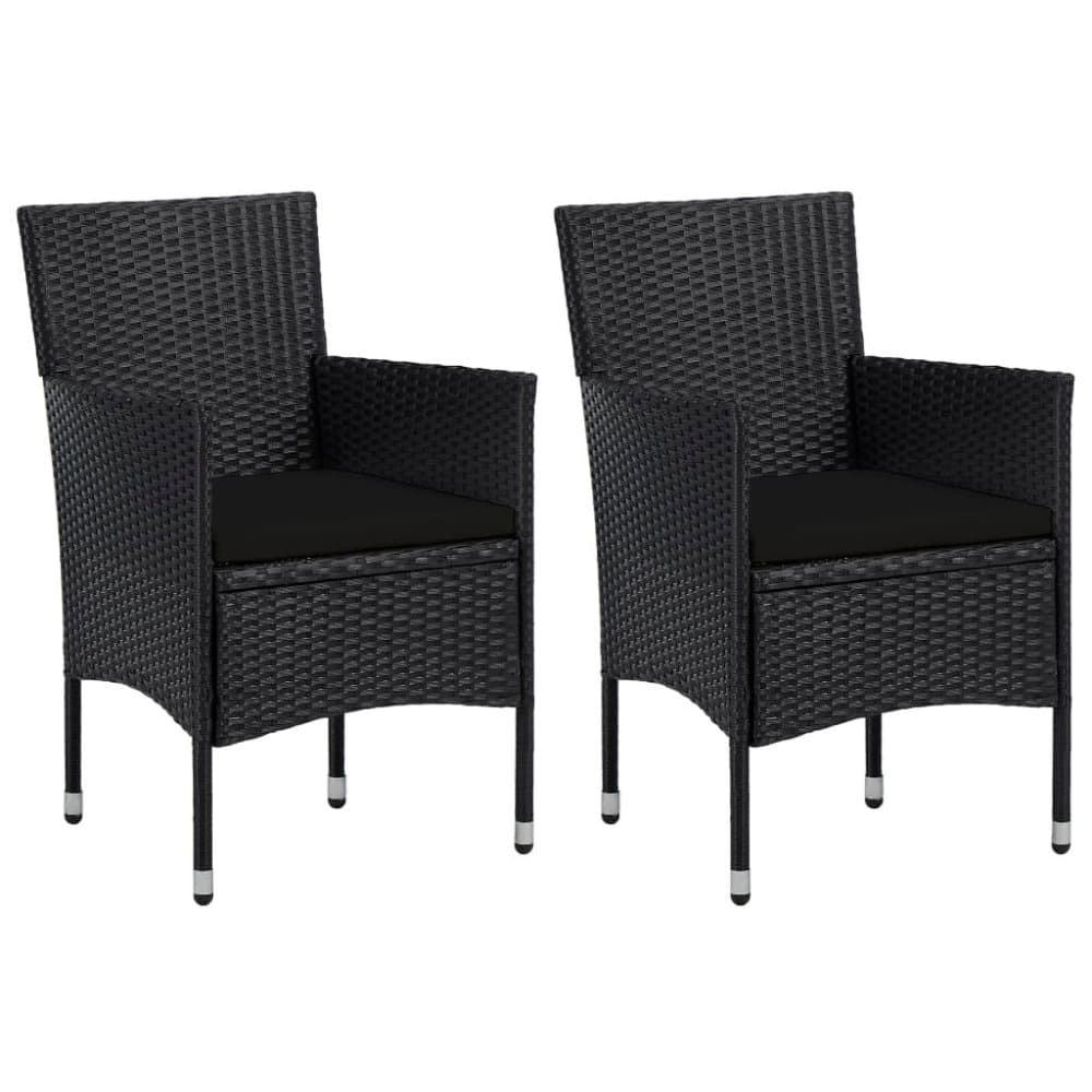 vidaXL havespisestole i polyrattan 2 stk. sort
