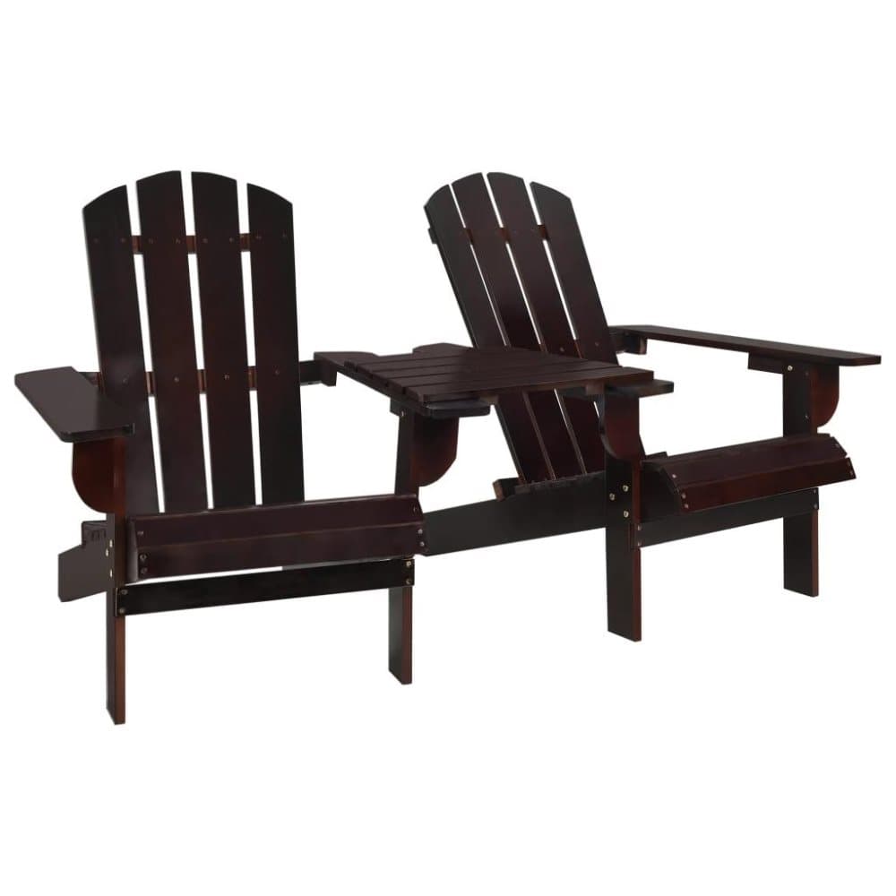 vidaXL Adirondackstol massivt granträ brun
