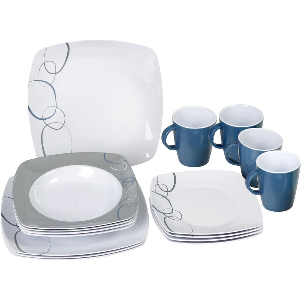 Brunner Melamine Square Dinner Set (16 Pieces)