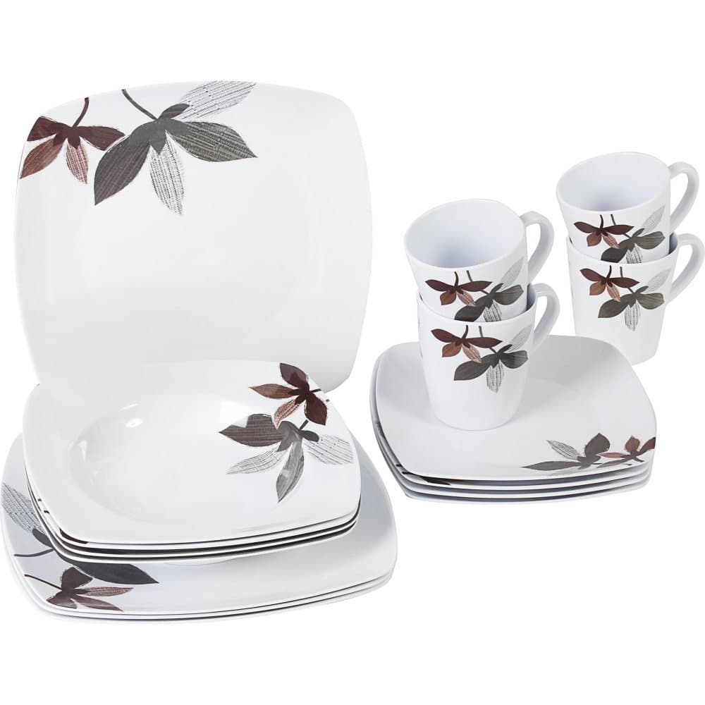 Brunner Melamine Square Dinner Set (16 Pieces)