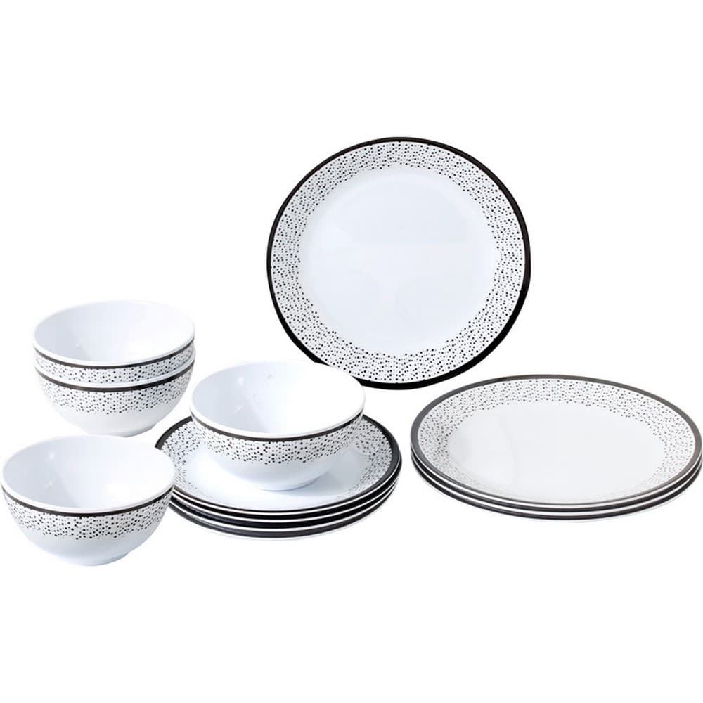 Brunner Pralin 12 Piece Midday Melamine Tableware Set